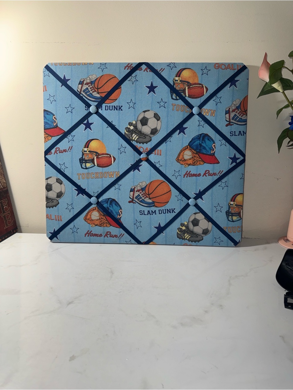 Sports Theme Fabric Memo Board